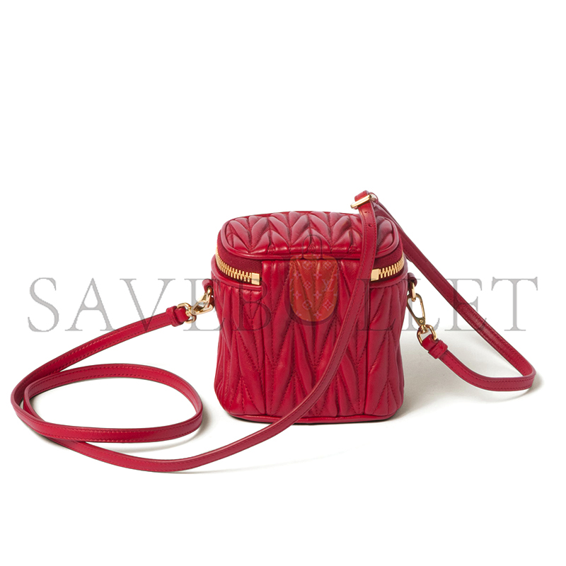 MIU MIU MATELASSÉ LOGO-PLAQUE MINI BAG 5NR018 (10.5*9.5*7cm)
